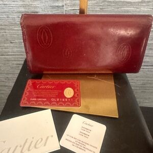 Cartier Burgundy Leather Wallet see pics!